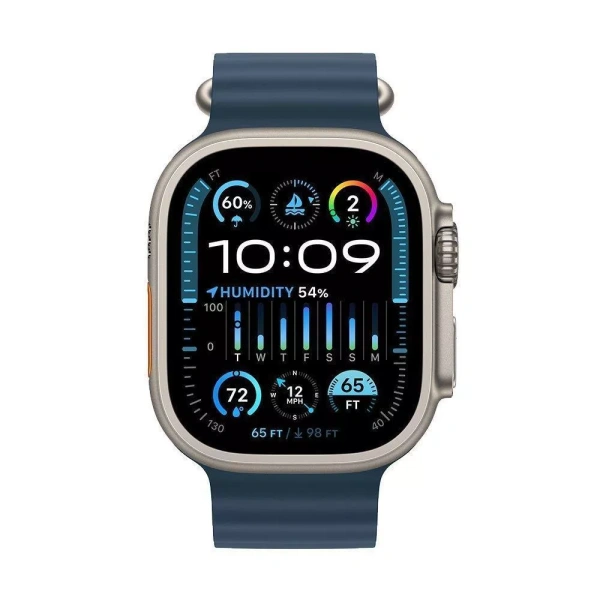 Apple Watch Ultra 2 49 mm (GPS) Titanium Case Blue Ocean Band (One Size) (MREG3/MRF73)