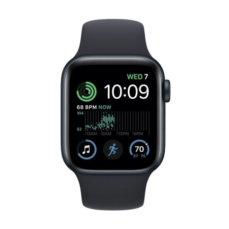 Apple Watch SE Gen 2 44mm Midnight Aluminum Case with Midnight Sport Band (M/L)