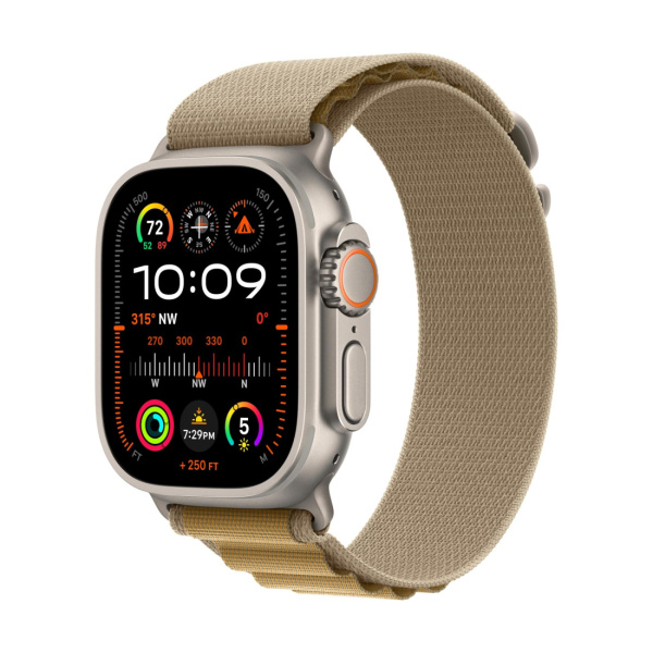 Apple Watch Ultra 2 (2024) 49mm Natural Titanium Case with Tan Alpine Loop (L)