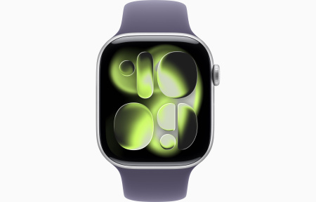 Apple Watch Series 11 46mm Silver Aluminum Case with Purple Fog Sport Band (M/L)