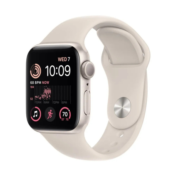 Apple Watch SE Gen 2 40mm Starlight Aluminum Case with Starlight Sport Band (M/L)