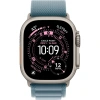 Apple Watch Ultra 3 49mm Natural Titanium Case with Light Blue Alpine Loop (M)