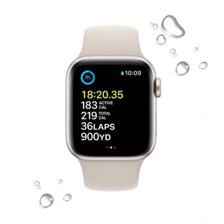 Apple Watch SE Gen 2 44mm (GPS) Starlight Aluminum Case with Starlight Sport Band (M/L)