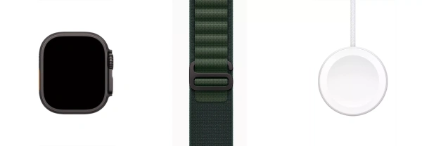 Apple Watch Ultra 2 (2024) 49mm Black Titanium Case Dark Green Alpine Loop (L)