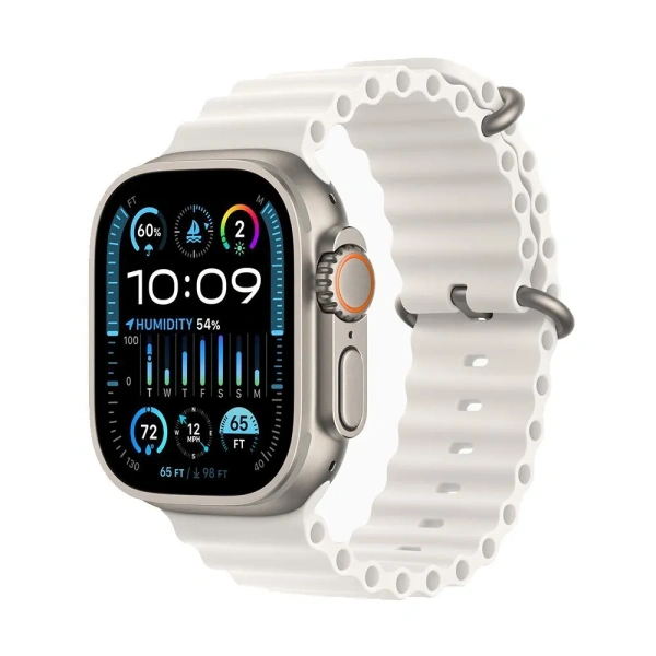 Apple Watch Ultra 2 49 mm (GPS) Titanium Case White Ocean Band (One Size) (MREJ3/MRF93)