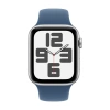 Apple Watch SE (2024) 40mm Silver Aluminium Case with Denim Sport Band (M/L)