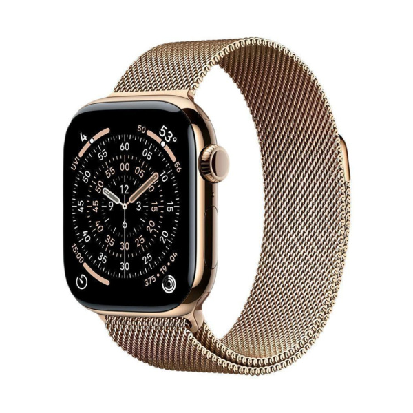 Apple Watch Series 11 46mm Gold Titanium Case with Gold Milanese Loop (M/L)