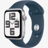 Apple Watch SE Gen 2 44mm Silver Aluminum Case with Storm Blue Sport Band (M/L)