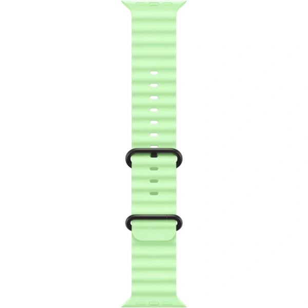 Apple Watch Ultra 3 49mm Black Titanium Case with Neon Green Ocean Band (One Size)