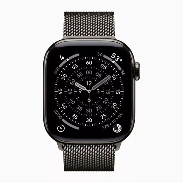 Apple Watch Series 11 46mm Slate Titanium Case with Slate Milanese Loop (M/L)