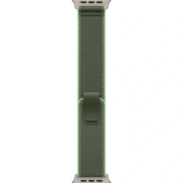 Apple Watch Ultra 3 49mm Natural Titanium Case with Green/Neon Trail Loop (S/M)
