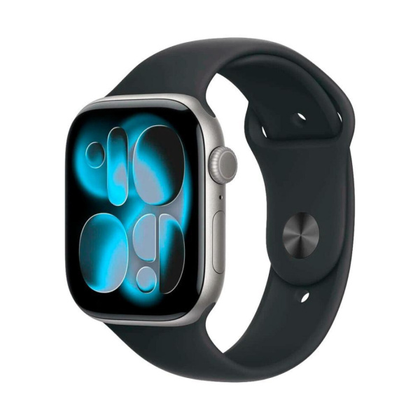 Apple Watch Series 11 42mm Space Grey Aluminium Case with Black Sport Band (M/L)
