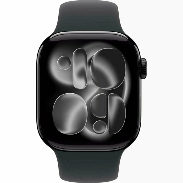 Apple Watch Series 11 46mm Jet Black Aluminium Case with Black Sport Band (S/M)