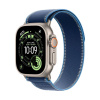 Apple Watch Ultra 3 49mm Natural Titanium Case with Blue/Bright Blue Trail Loop (S/M)