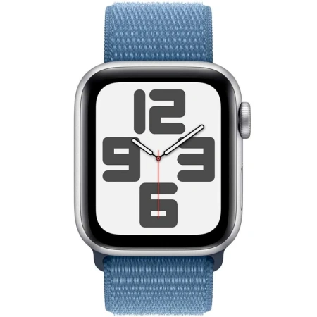 Apple Watch SE Gen 2 44mm (GPS) Silver Aluminum Case with Winter Blue Sport Loop (MREF3)