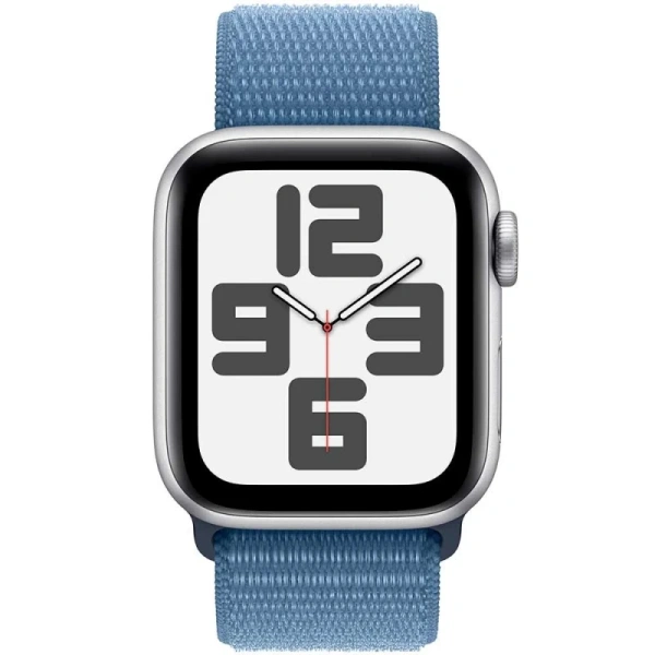 Apple Watch SE Gen 2 44mm (GPS) Silver Aluminum Case with Winter Blue Sport Loop (MREF3)