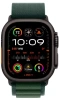 Apple Watch Ultra 2 (2024) 49mm Black Titanium Case with Dark Green Alpine Loop (L)