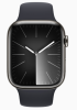 Apple Watch Series 9 45mm (GPS) Graphite Stainless Steel Case with Midnight Sport Band (M/L) (MRQN3)