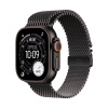 Apple Watch Ultra 3 49mm Black Titanium Case with Black Titanium Milanese Loop (L)