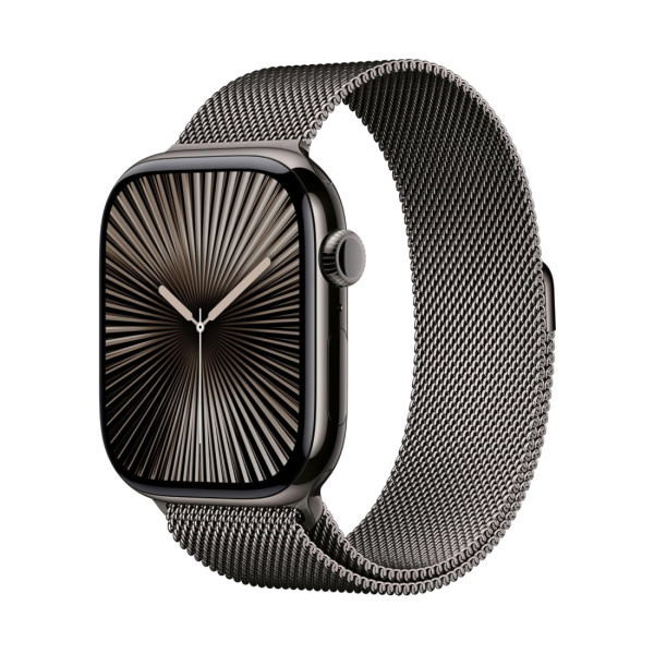 Apple Watch Series 10 42mm Slate Titanium Case with Slate Milanese Loop