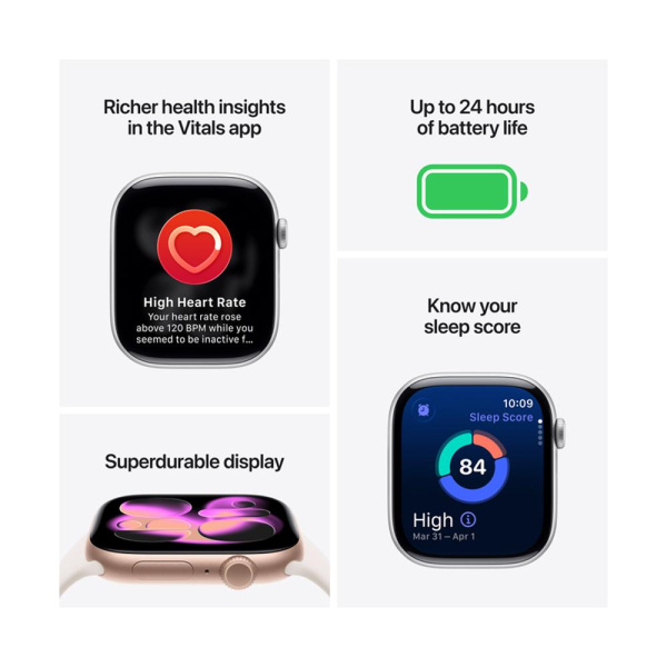 Apple Watch Series 11 42mm Silver Aluminium Case with Purple Fog Sport Band (S/M)