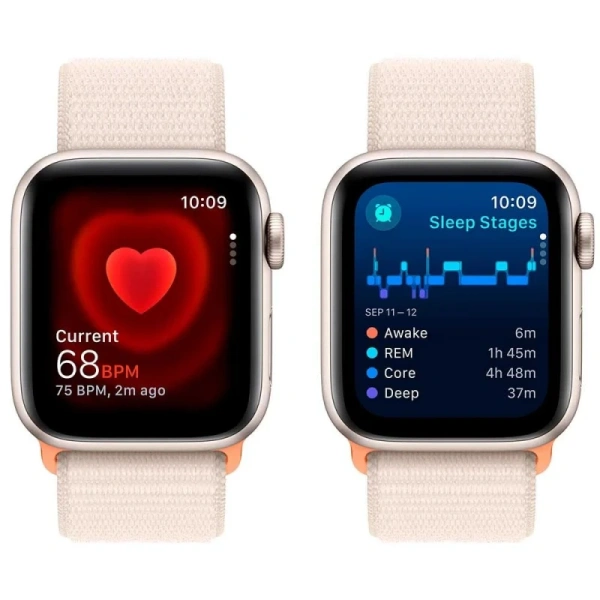 Apple Watch SE Gen 2 44mm (GPS) Starlight Aluminum Case with Starlight Sport Loop (MRE63/MRH13)