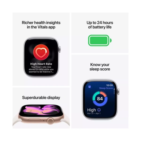 Apple Watch Series 11 46mm Silver Aluminium Case with Purple Fog Sport Band (S/M)