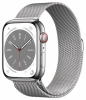 Apple Watch Series 8 45mm (GPS + Cellular) Silver Stainless Steel Case With Silver Milanese Loop (MNKK3/MNKG3)
