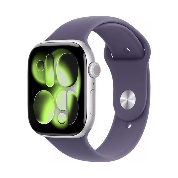 Apple Watch Series 11 46mm Silver Aluminium Case with Purple Fog Sport Band (S/M)