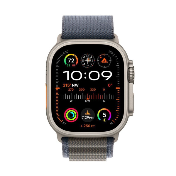 Apple Watch Ultra 2 49 mm (GPS+Cellular) Titanium Case Blue/Alpine Loop (L) (MREQ3)