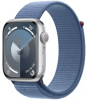 Apple Watch Series 9 45mm (GPS) Silver Aluminum Case with Winter Blue Sport Loop (MR9F3)