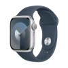 Apple Watch Series 9 41mm Silver Aluminum Case with Storm Blue Sport Band (M/L)