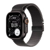 Apple Watch Ultra 3 49mm Black Titanium Case with Black Titanium Milanese Loop (S)