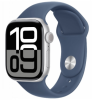 Apple Watch Series 10 46mm Silver Aluminum Case with Denim Sport Band (M/L)