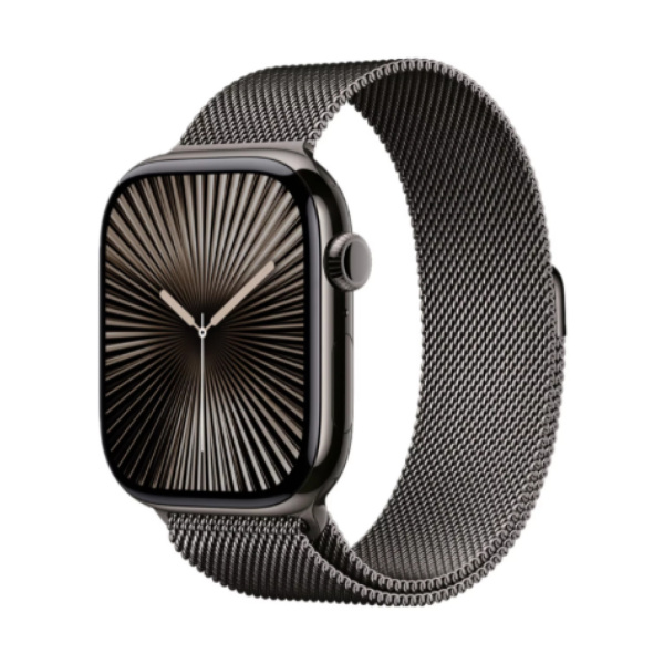 Apple Watch Series 10 42mm Slate Titanium Case with Slate Milanese Loop