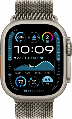 Apple Watch Ultra 2 (2024) 49mm Natural Titanium Case with Natural Titanium Milanese Loop (M) (Датчик кислорода)