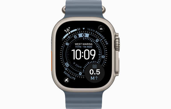 Apple Watch Ultra 3 49mm Natural Titanium Case with Anchor Blue Ocean Band (One Size)