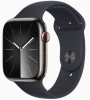 Apple Watch Series 9 45mm (GPS) Graphite Stainless Steel Case with Midnight Sport Band (M/L) (MRQN3)